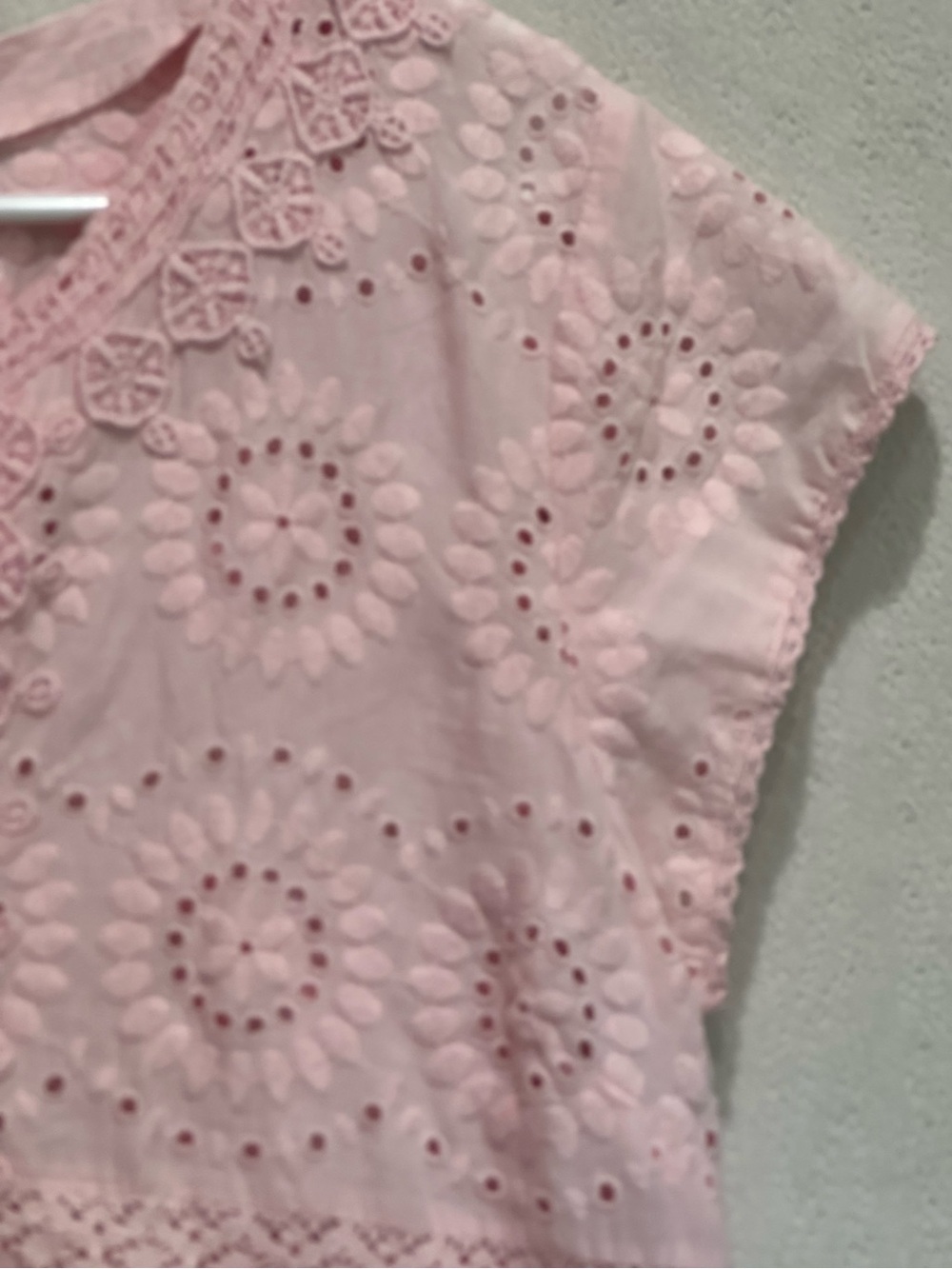 Calypso St. Barth Rondinara Pink Eyelet Crochet Tunic Dress - Women Sz M Resort - Picture 8 of 16